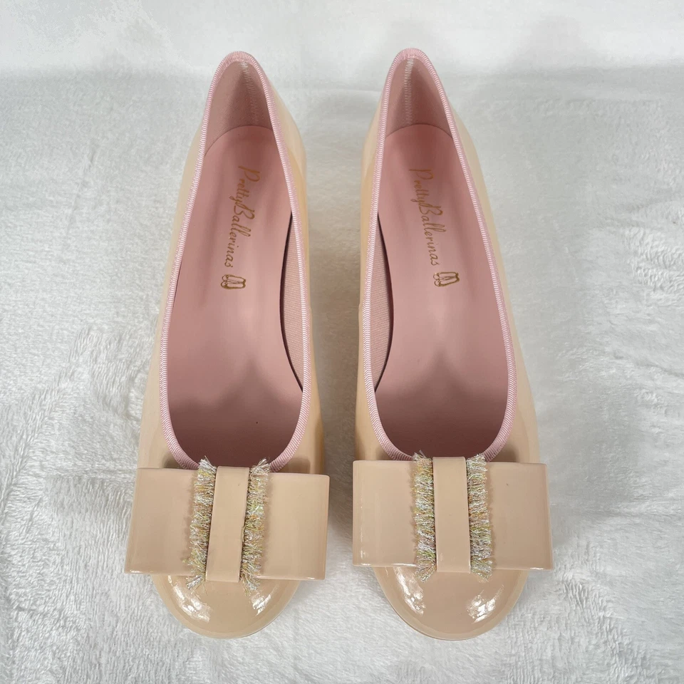 NIB Pretty Ballerinas Lindsay Nude Blush Pumps Bow Pink Size 39 / US 9 EUR 189 - Image 2 of 4