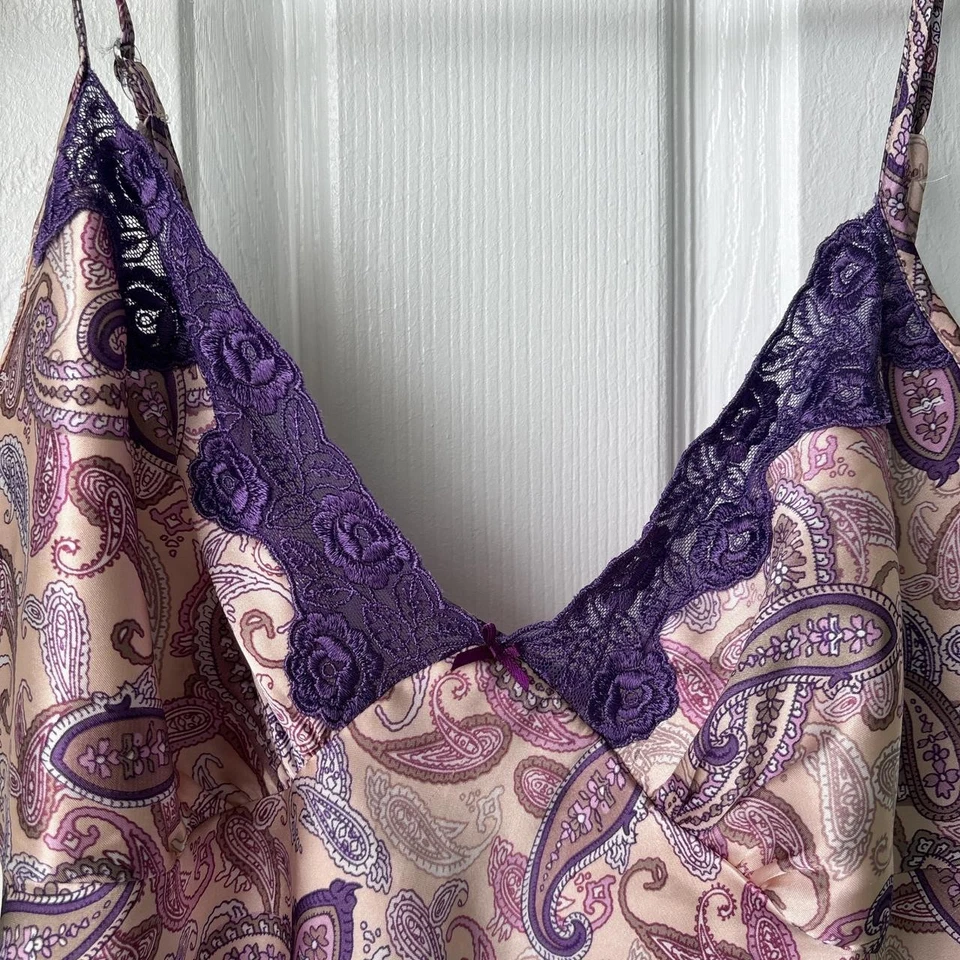 Vestido sin Mangas Secret Treasures Y2K Babydoll Para Mujer M Cachemira Púrpura Lazo de Encaje Foto 2 de 4