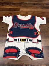 Vintage Atlanta Braves Kids Romper One Piece Size 2T Shortalls 1995 RARE Outfit