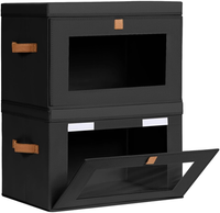 Dimj Aufbewahrungsboxen Mit Deckel Stoff - 2Er Set Aufbewahrungskorb Stoff Faltb