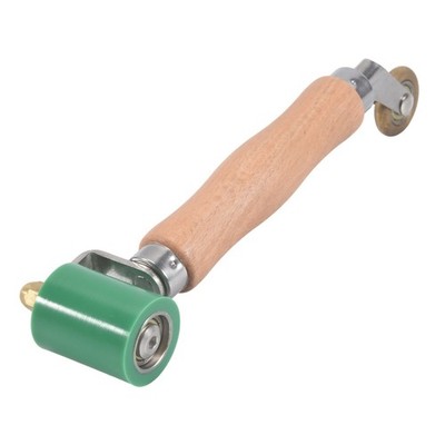 3X(40 mm Tapetenroller, Nahtroller, Stahl, Holzgriff, Silikon-Nahtroller, D4372