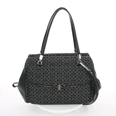 Coach Madison Madeline Black Silver Satchel Bag