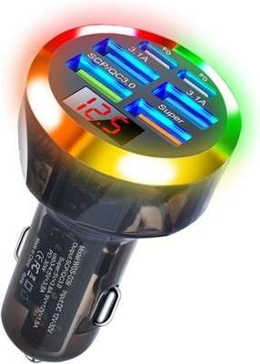 250W Multi Port Cigarette Lighter USB Charger Volt Meter