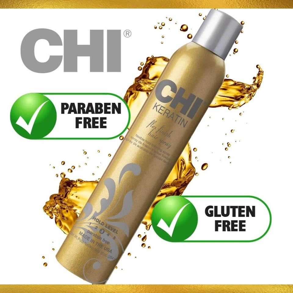 CHI Keratin Flex Finish Hair Spray 10oz Lightweight Long-Lasting Frizz Control - Image 3 of 4