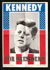 1972 TOPPS U.S. PRESIDENTS JOHN F. KENNEDY 5" X 7" CAMPAIGN POSTER  VG/EX to EX — photo 1