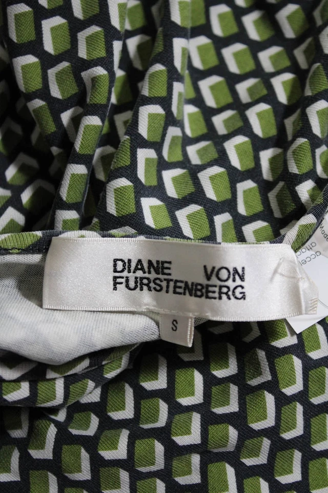Mini Vestido Para Mujer Diane Von Furstenberg Cuello Redondo Mangas Cortas Verde Talla S Foto 4 de 4