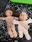 Cabbage Patch Kids Koosas Dolls Lot of 2 Brown Curly Hair Vintage 1982