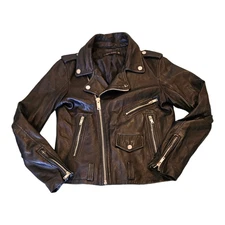 Zara Medium Black Long Sleeve Zip Up Jacket *flawed, please check description*