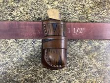 Leather Folding Pocket Knife Sheath Buck 112 Size (Sheath Only)