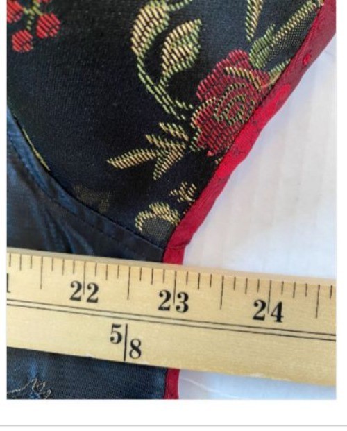 Chico’s Silk Blend Patchwork Jacket Size 2 Red Bl… - image 6