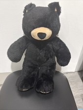 Vintage Build A Bear Plush Black Teddy Bear Dimples Stuffed Animal 16" Retired