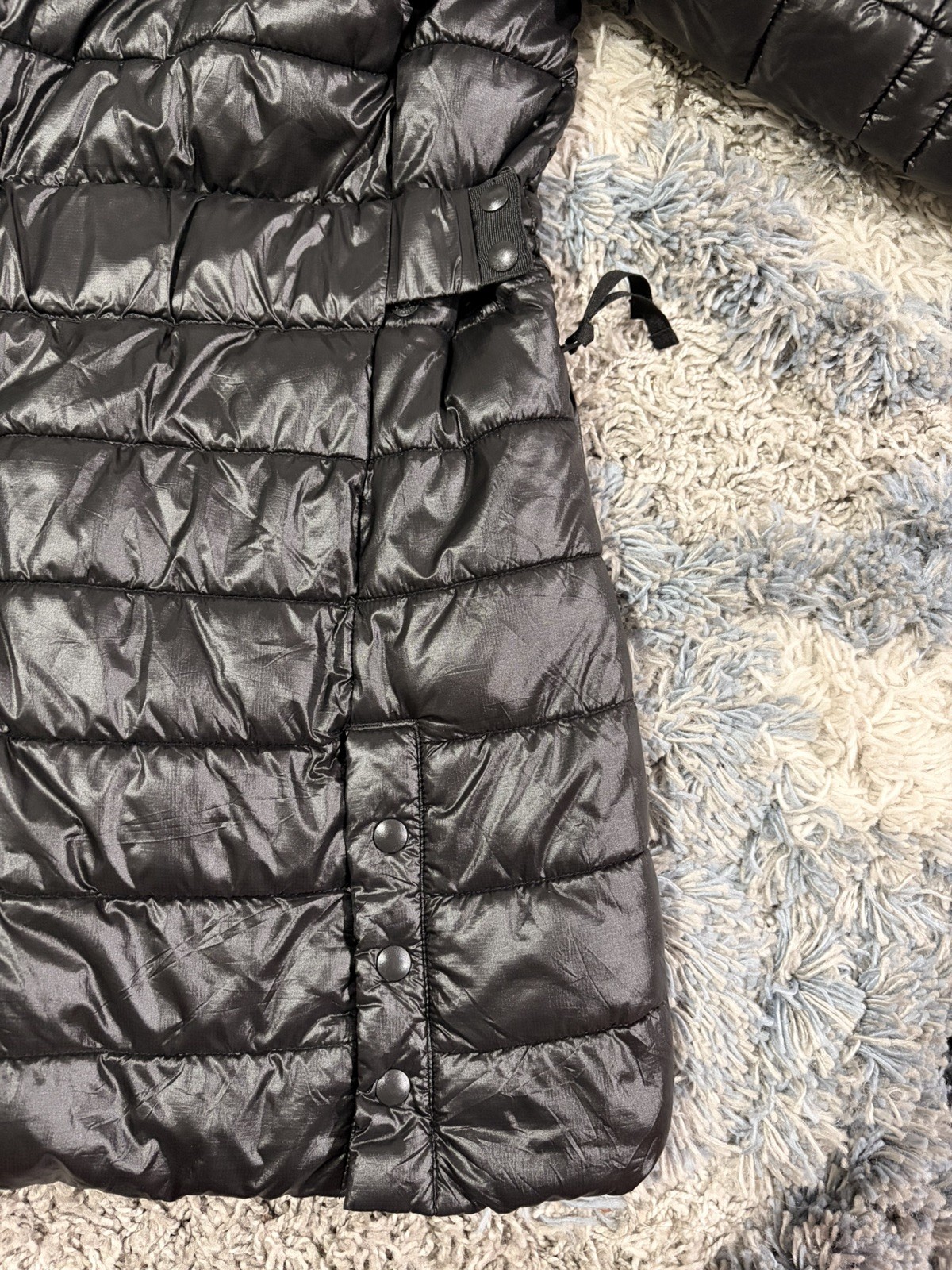 Swiss Tech Lightweight Winter Puffer Mid Length Coat Pockets Hood Womens Size S image 10