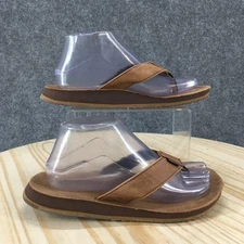 Reef Sandals Mens 7 Paniolo Flip Flop Brown Leather Toe-Post Comfort Casual Flat