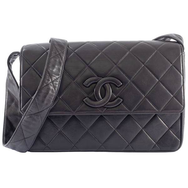 CHANEL Jumbo Classic Flap Bag Black Leather Short Crossbody Vintage Pre-owned