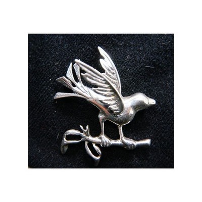 Sterling Silver Bird Tree Branch Pin Brooch vtg