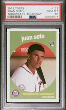 2018 Topps Throwback Thursday Juan Soto #162 TBT RC PSA 10 GEM MINT