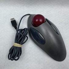 Logitech Trackman Marble Trackball Mouse T-BC21 Wired USB Gray Tested Working