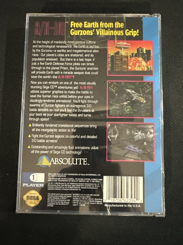 NEW Factory Sealed A/X-101 Sega CD, Clean! - Image 2 of 4