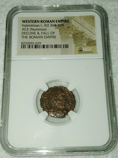 Imperio Romano de Occidente Valentiniano 1 dC 364 75 NGC Decadencia/Caída Imperio Romano