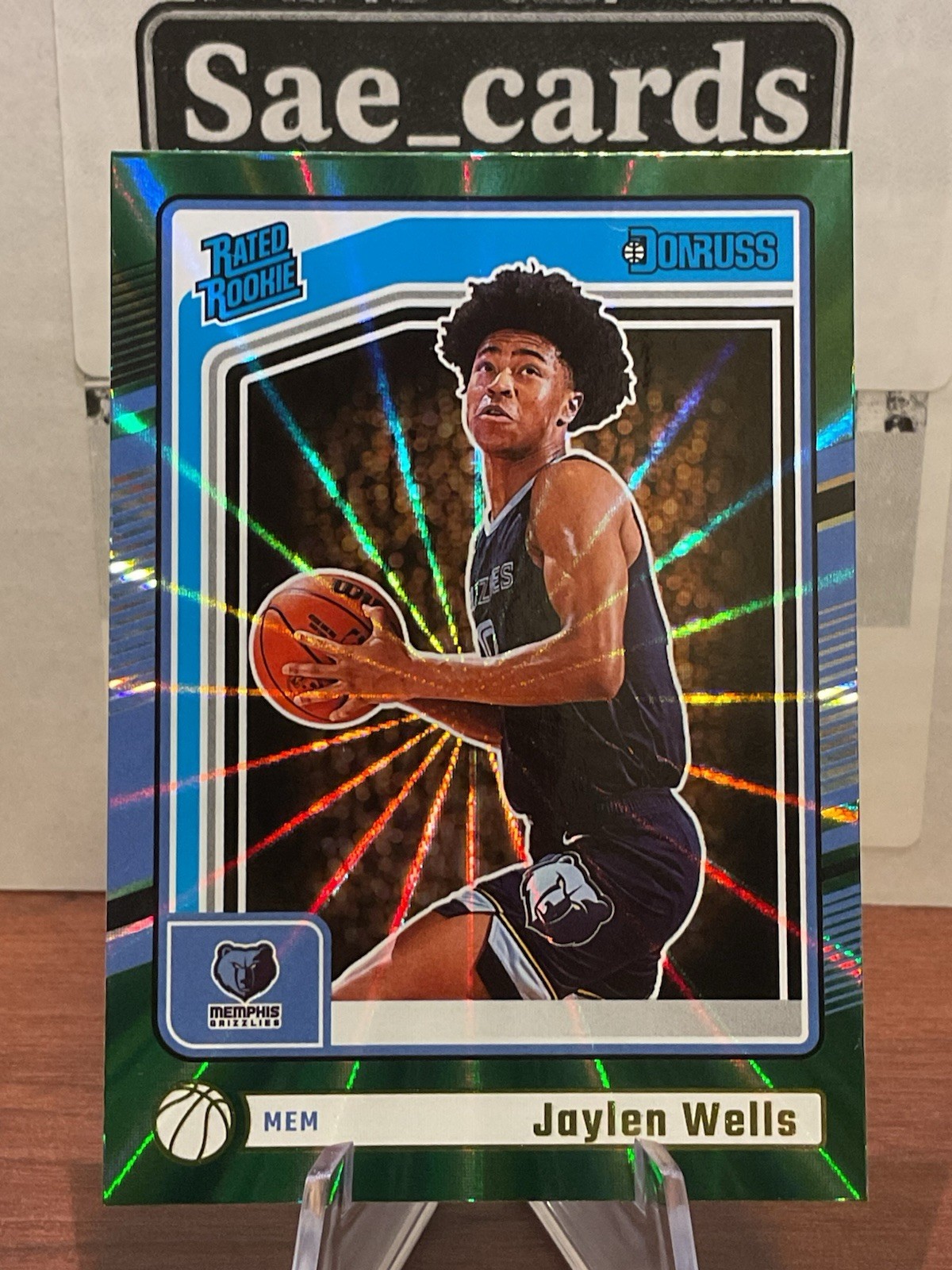 2024-25 Panini Donruss - Rated Rookie Jaylen Wells #245 Holo Green Laser (RC)