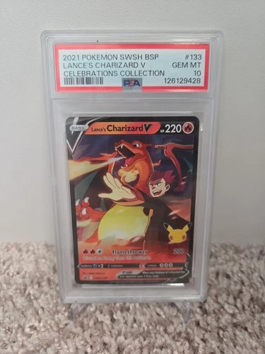 PSA 10 Lance's Charizard V SWSH BSP #133 Celebrations Collection Holo Promo