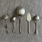 5 Pieces Antique Silverplate Serving Ware Pieces Spoons Cake Server Ladles - NR — photo 7