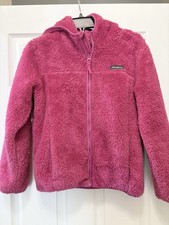Eddie Bauer Youth/Girl Plush Fleece Hooded Full Zip Pink Jacket Size M 10/12
