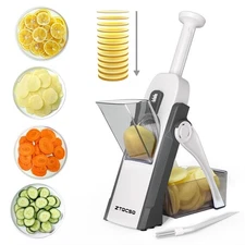 Safe Mandoline Slicer for Kitchen, Vegetable & Food Cutter, Thickness Adjusta...