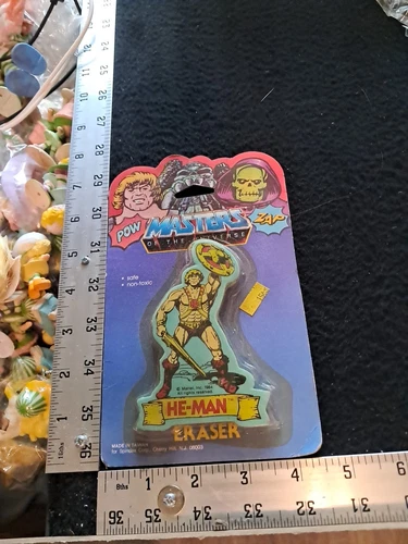 Masters of Universe vtg MOTU Eraser figure MOC sealed 1984 Spindex He-man sword