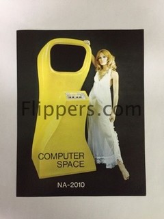 Nutting Associates Computer Space Original NOS Uncirculated Flyer NA-2010