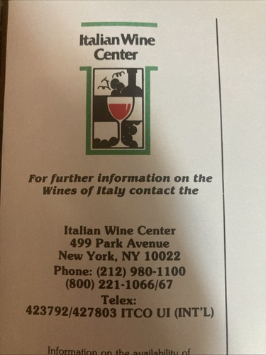 ITALIAN WINE GUIDE 1982 Italian Wine Promotion Center - Picture 3 of 4