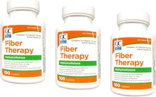 Fiber Therapy for Regularity Methylcellulose 500 Mg 100 Caplets Pack of 3