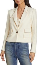 648 NWT Veronica Beard Boon Ecru Ivory Blazer Jacket Size 4 Jacket Off White