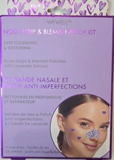 WEWELL Nose Strip & Blemish Patch Kit Lavender 30ct Deep Cleansing Restoring Ski