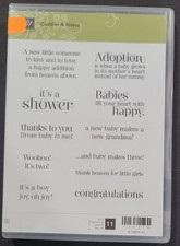 Stampin' Up Cuddles and Kisses Baby Adoption Twins Triplets Shower Stamp 127314