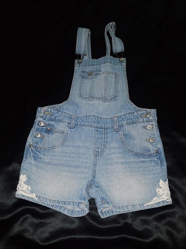 LARGE GIRL ROMPER FASHION L.E.I BIB jeans/ SHORTS SIZE 10/12 - Picture 12 of 12
