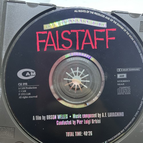 Falstaff 1966-Original Movie Soundtrack CD VG+/NM Orson Wells 1992 Import - Foto 3 di 3