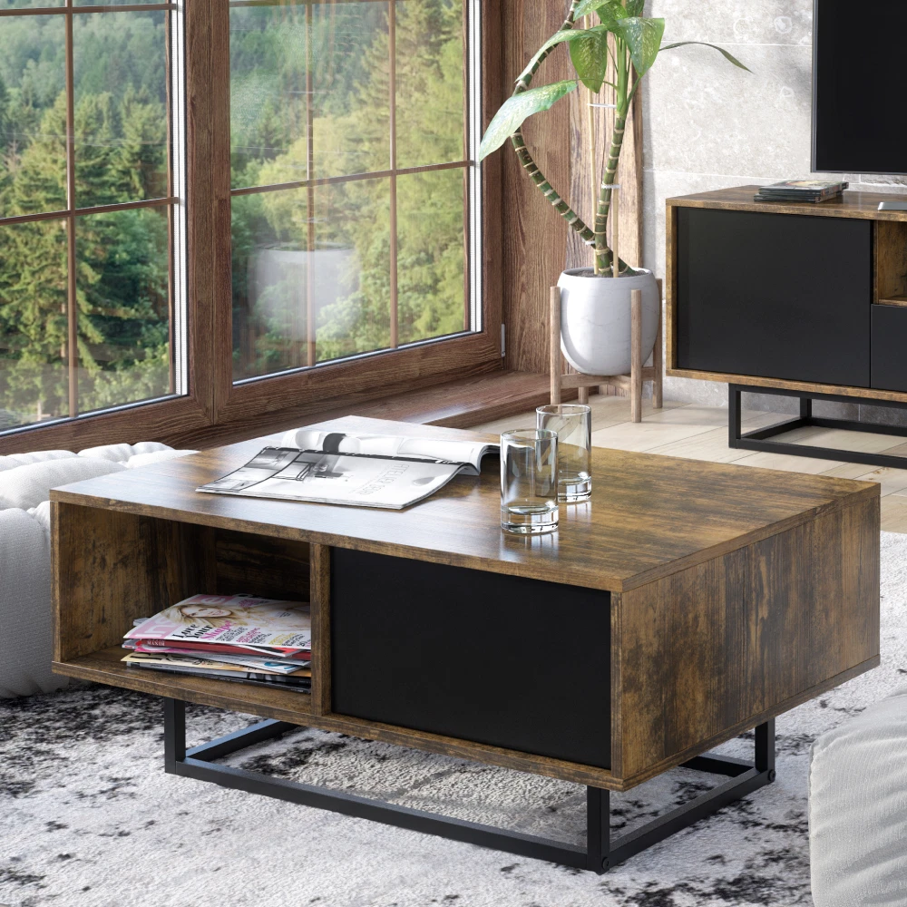 Retro industrial 2024 coffee table