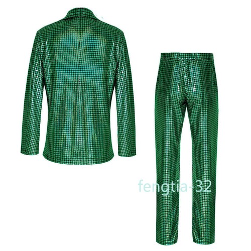 Men's Cosplay Blazer Disco Costume Party Stage Shiny Cool Show Uniform Halloween - Picture 3 of 11