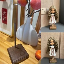 Black Walnut Doll Display Stand Action Pose Figures Holder for Blythe ob22/24/26