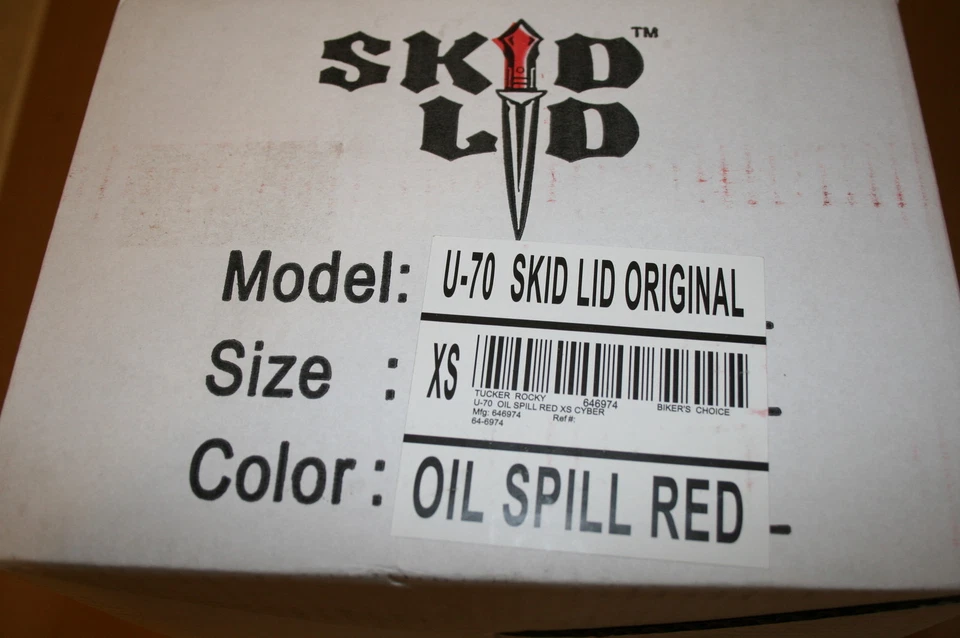 Tapa Deslizante Casco Tradicional Rojo Derrame de Aceite Bicicleta de Calle Moto XS Extra Pequeño Foto 3 de 3