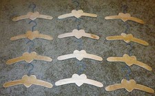 12 SMALL WOODEN CRAFT DISPLAY HANGERS FOR KNIT TOP KITCHEN TOWELS DOLL CLOTHES