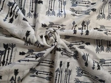 Black & White Arrows Soft & Minky Fabric 31" long x 27" wide, JoAnn