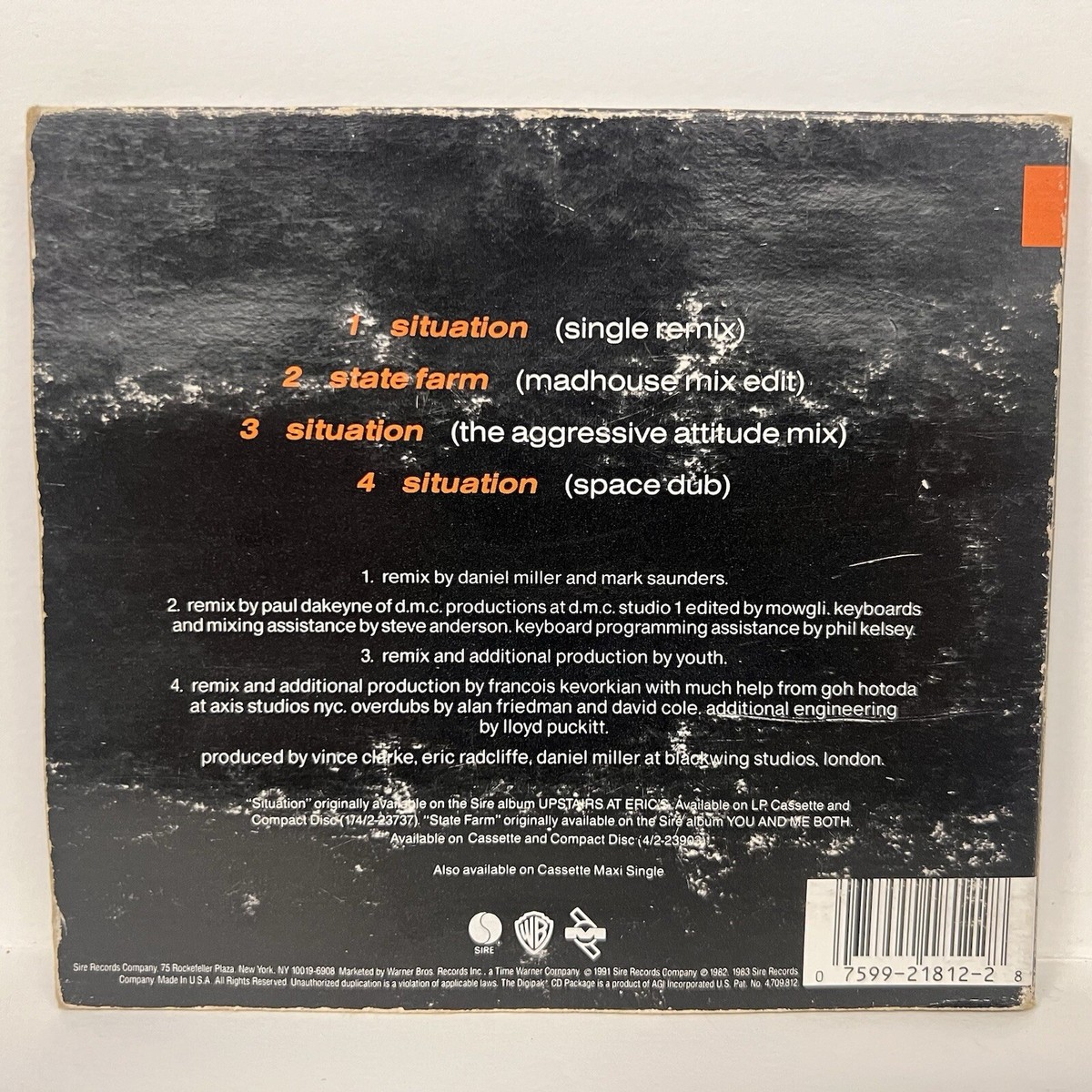 YAZ Situation Cd Maxi-Single 4 Mix Tracks 1991 Sire Records