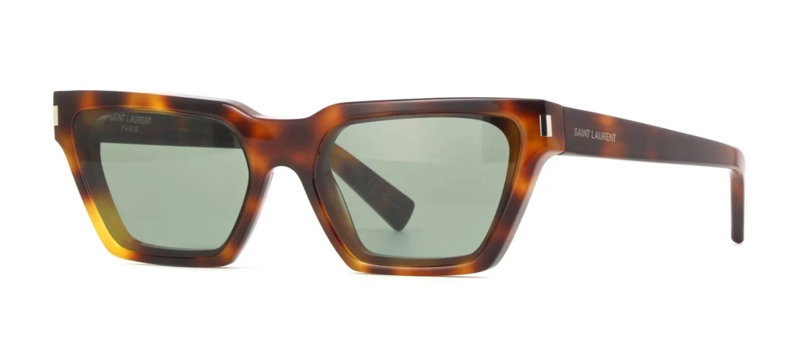 Occhiali da sole Saint Laurent SL 633 CALISTA avana lucido grigio verde (003)