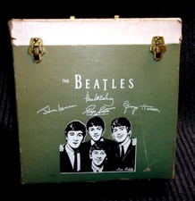 BEATLES RARE 1964 AIR-FLITE GREEN ALBUM/LP RECORD CARRIER/CASE~ VG/VG+ CONDITION