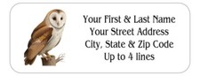 150 Barn Owl Mailing Return Address Labels Personalized 1 x 2 5/8 in.