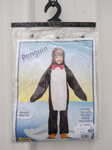 4T-6X Penguin Child Costume Halloween Christmas Play Dress-Up Rasta Imposta