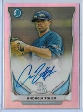 2014 BOWMAN CHROME ~ ANDREW TOLES AUTO ROOKIE REFRACTOR CARD RC ~ 001/500 UNIQUE