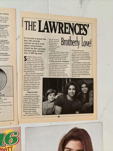 25 Pages Of 90s Lawrence Brothers Magazine Clippings (Joey, Matthew, Andy) - 第 16/24 張圖片